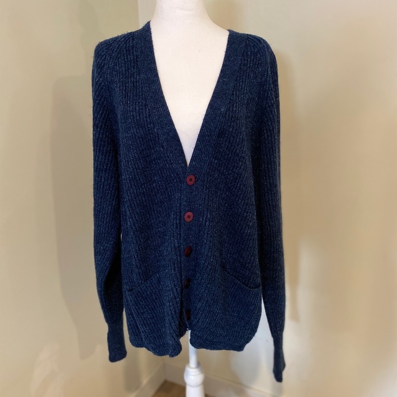 Vintage Parkhurst Cardigan – Women’s M – Navy – Cozy Canadian Made - Picture 5 of 12